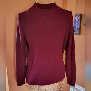 Simple maroon mock turtleneck